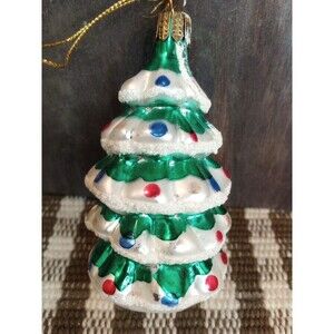 Vintage Made In Germany Mercury Blown Glass Christmas Tree Shaped Ornament